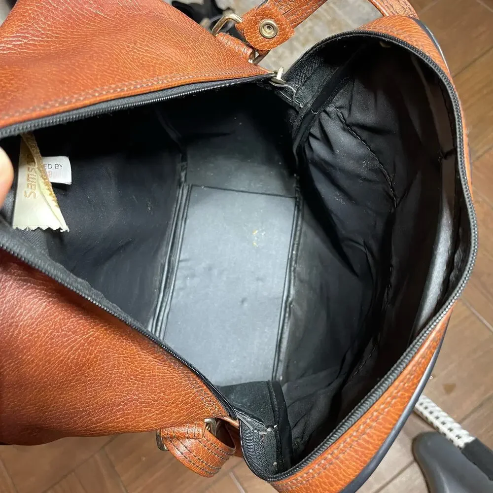 Vintage Samsonite Canvas Travel Crossbody Leather Trim Shoulder Bag